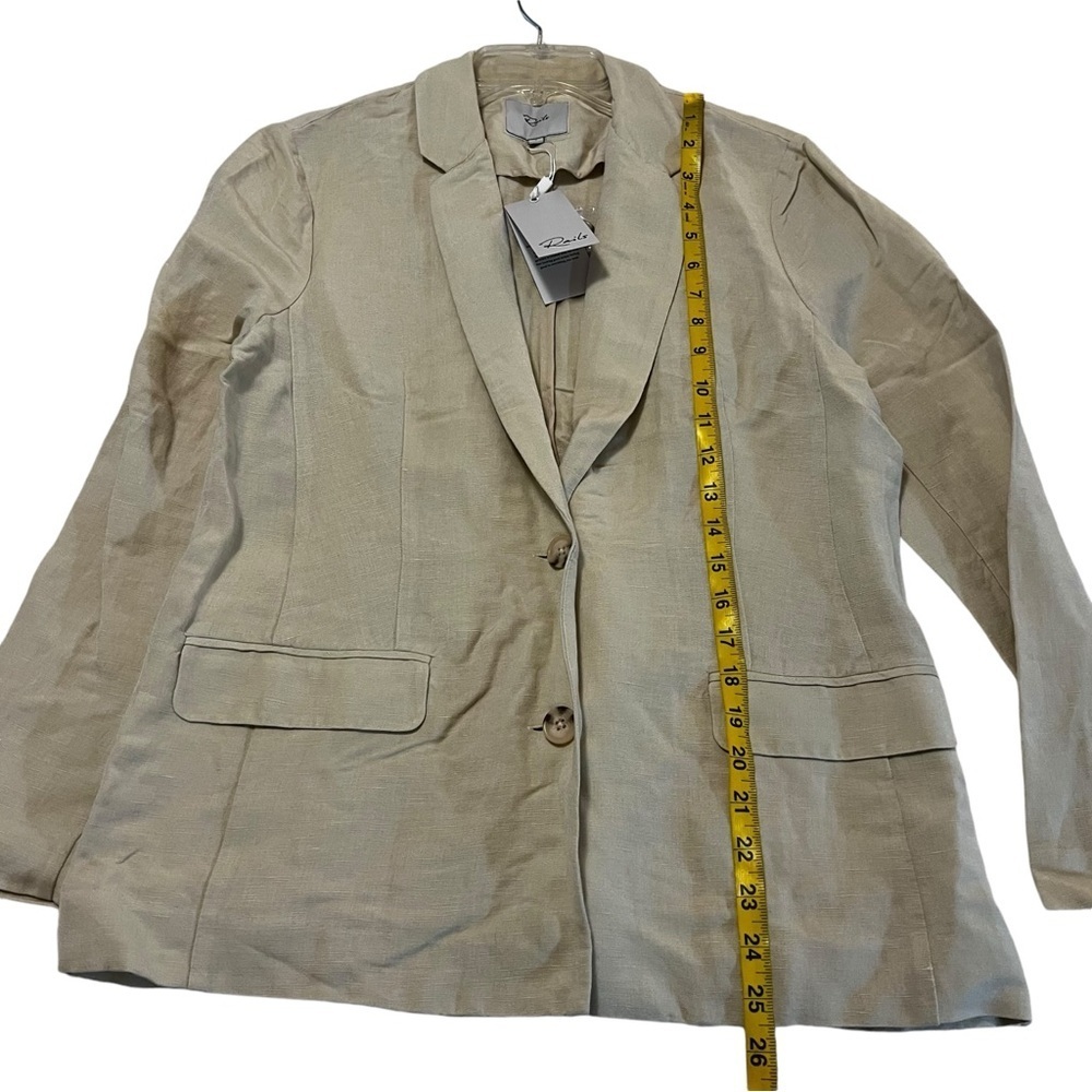 NWT RAILS Flynn Blazer In Taupe Linen Blend Boxy Oversized Relaxed Workwear S - Picture 5 of 16
